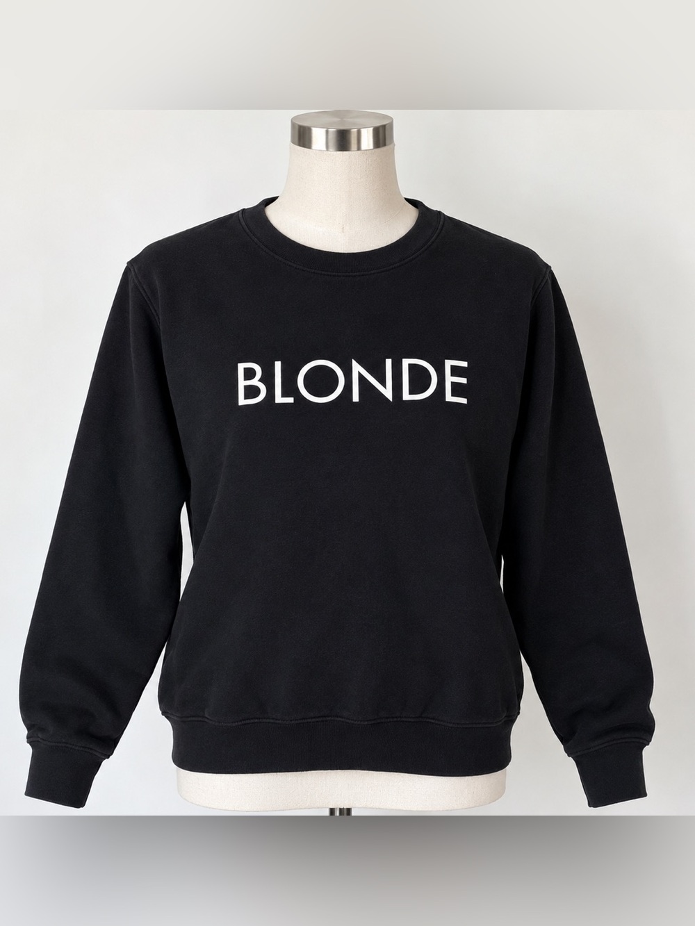 Brunette The Label BLONDE Black Crewneck Sweatshirt M/L